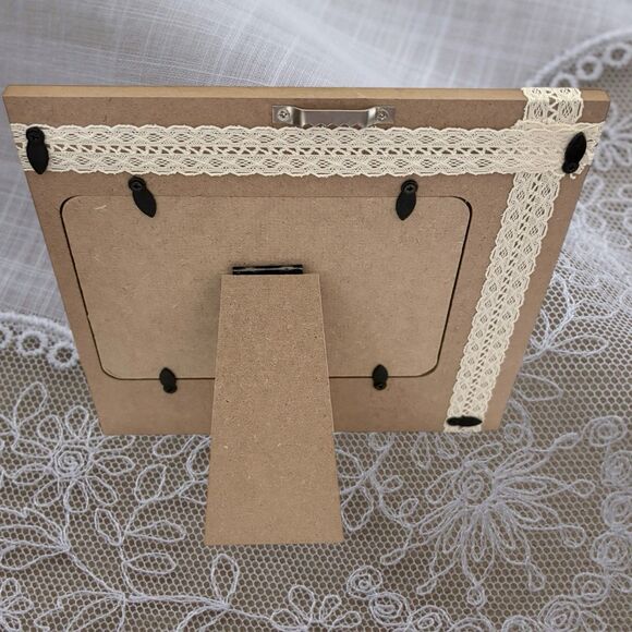 Rustic 6x4 Photo Frame Lace Trim “I Found the One My Heart Loves” Shabby Chic - Picture 3 of 7